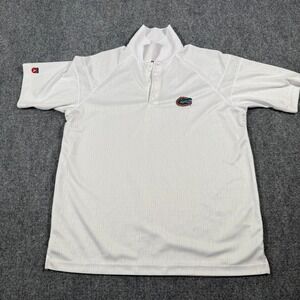 Antigua Golf Florida Gators‎ Polo Shirt Mens M White Embroidered Logo
